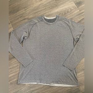 Gray Long Sleeve Athletic Shirt by Lululemon Black and White Marbled XXL